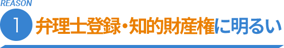 REASON.1 弁理士登録,知的財産権に明るい